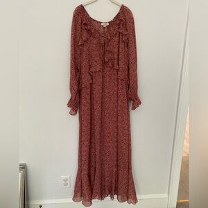 Loft Floral Long Sleeve Maxi Dress
